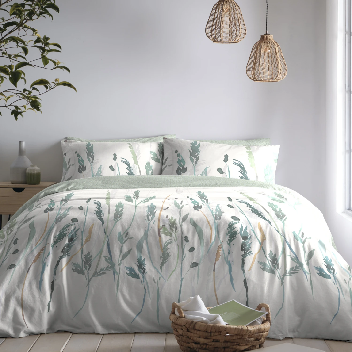 Appletree Prairie Eau De Nil Duvet Cover Set 1 Appletree Prairie Eau De Nil Duvet Cover Set