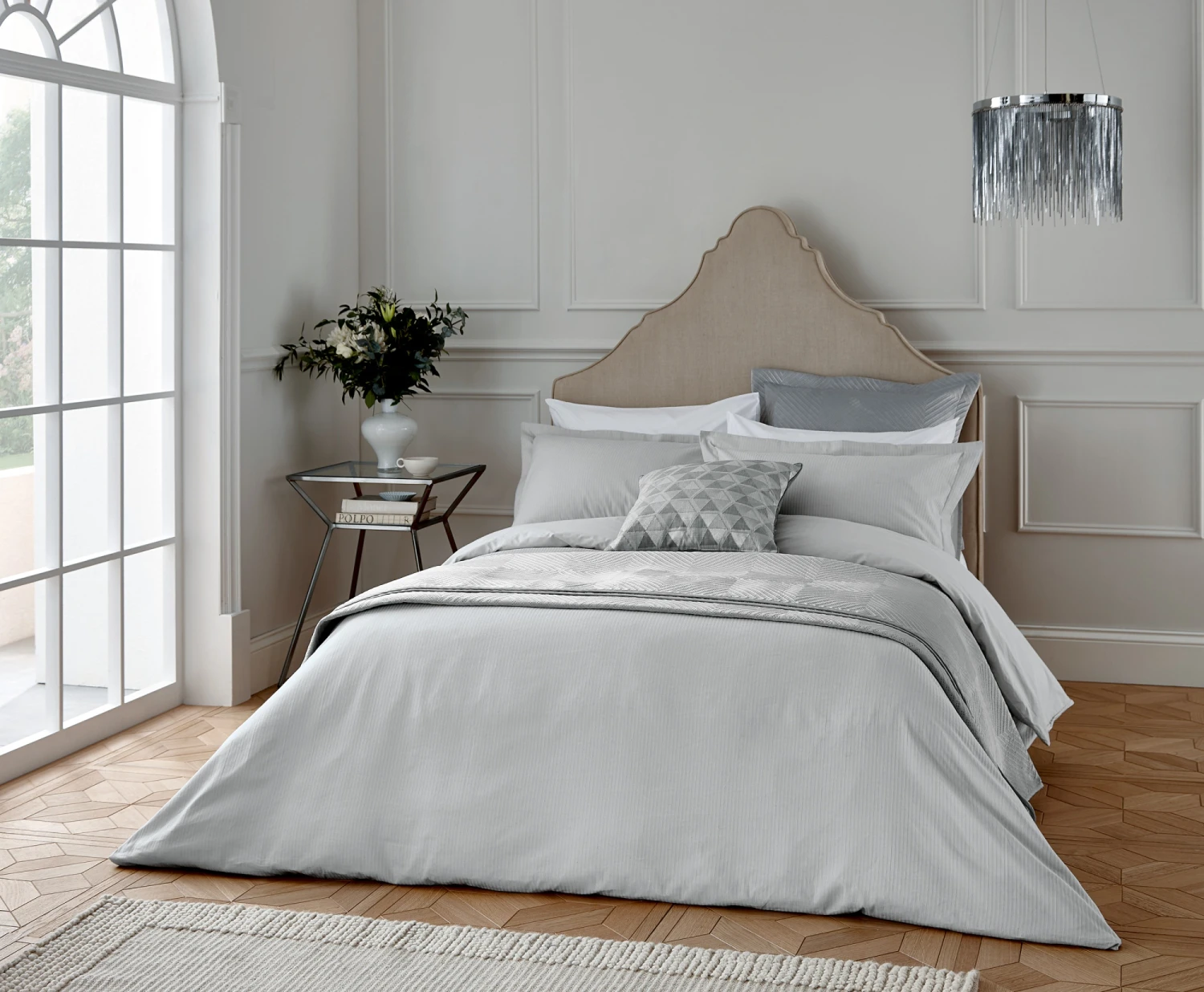 Helena Springfield Deco Stripe Silver Duvet Set 1 Helena Springfield Deco Stripe Silver Duvet Set